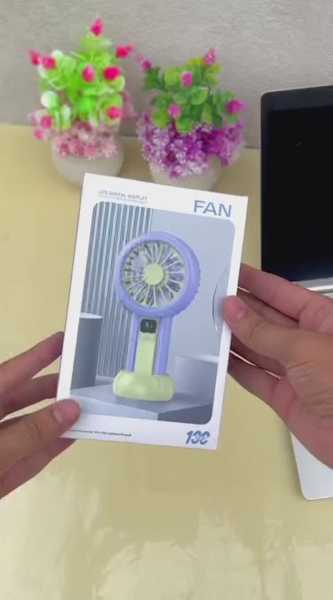 Mini Rechargeable Fan | LED Display